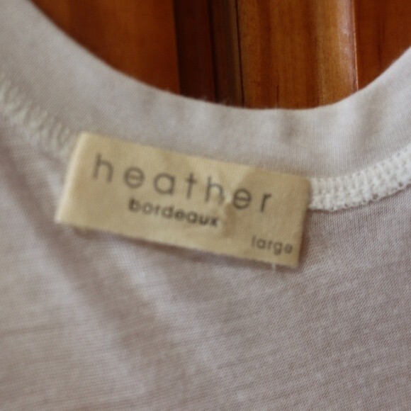 Heather Bordeaux White Tank Top 100% Modal Made in USA Basic Tank LG - Picture 8 of 9
